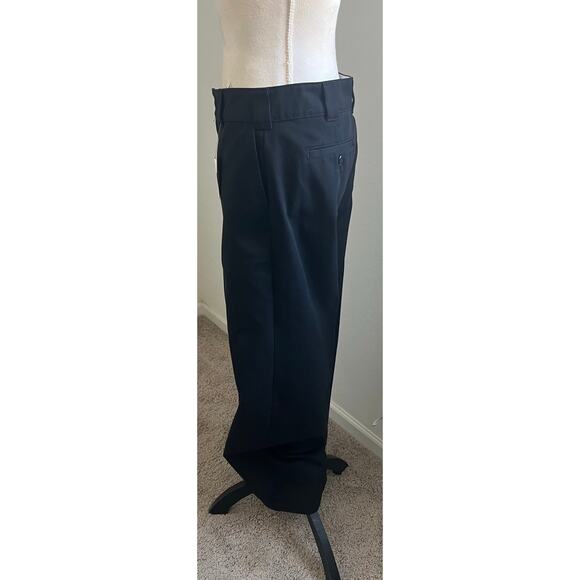 NWT Dickies Womens Black Pleated Regular Fit Wide Leg Work Pants ZipUp Loops 10R - Picture 4 of 11